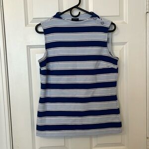 Talbots Blue Striped Sleeveless Top, Women’s Medium